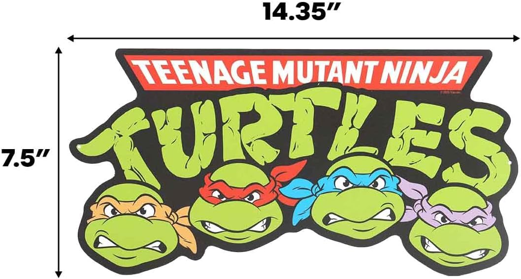 Teenage Mutant Ninja Turtles Logo Metal Sign - Fun TMNT Wall Decor for Bedroom or Movie Room